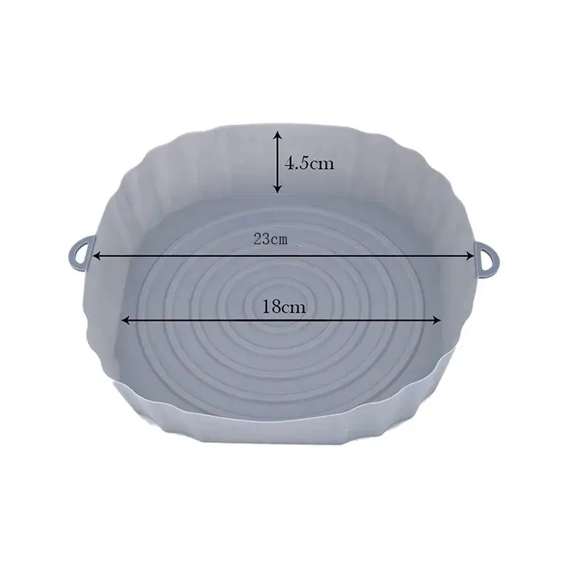 Air Fryer Liners Silicone Baking Tray Reusable Basket Mat Non Stick Round Microwave Pads Baking Mat Oven Air Fryer Liner