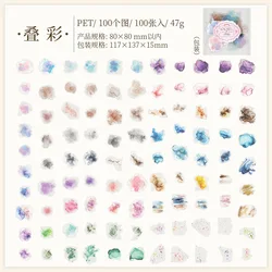 Watercolor Wash Sticker Collection - 100 Sheets/Pack (Layered Colors)