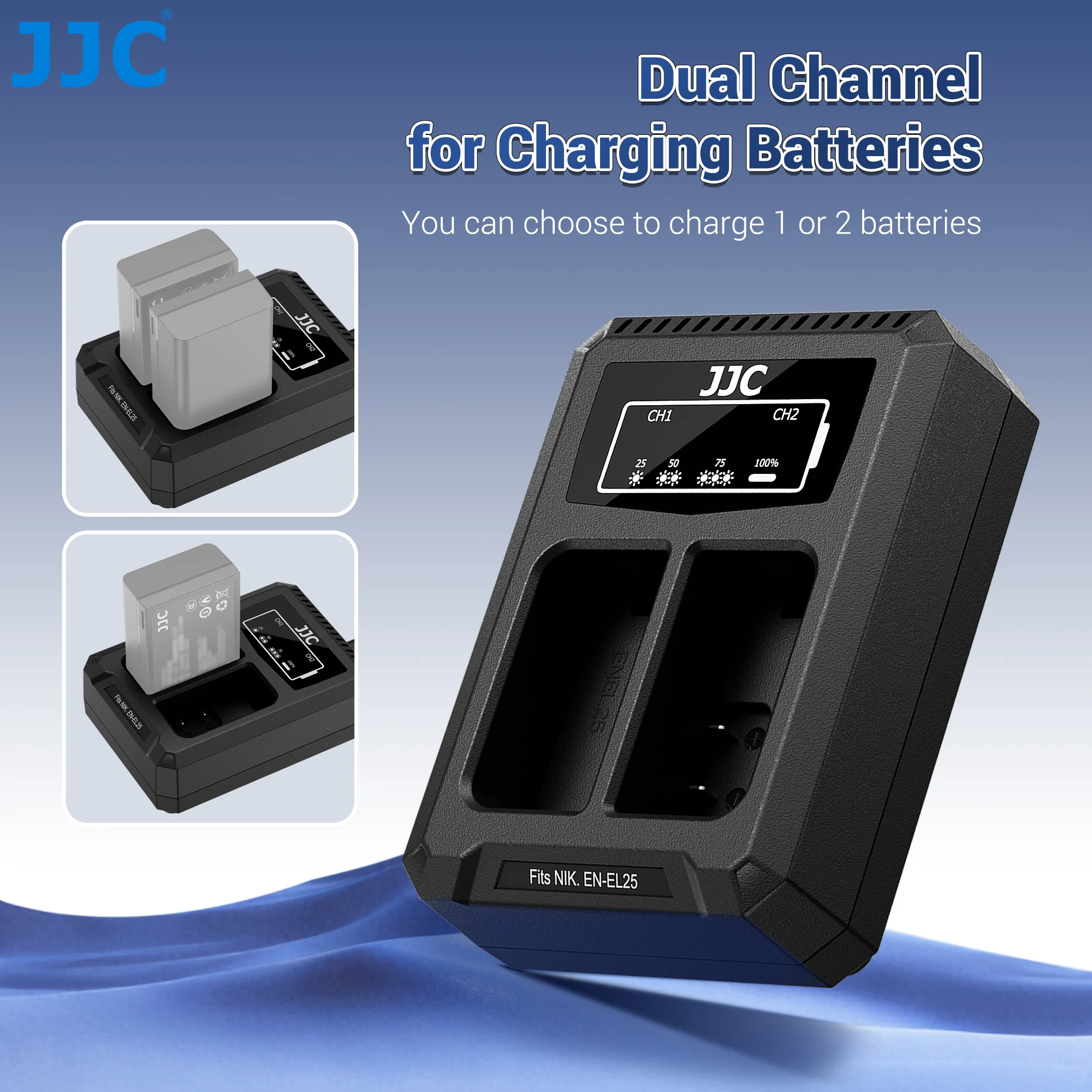 JJC NP-W126 NP-W126S 배터리 충전기 USB C (후지필름 후지 X-E5 X100VI V X100F X-T50 XT50 X-T30 II X-T20 X-T3 X-T2 X 하프 XE4 용)