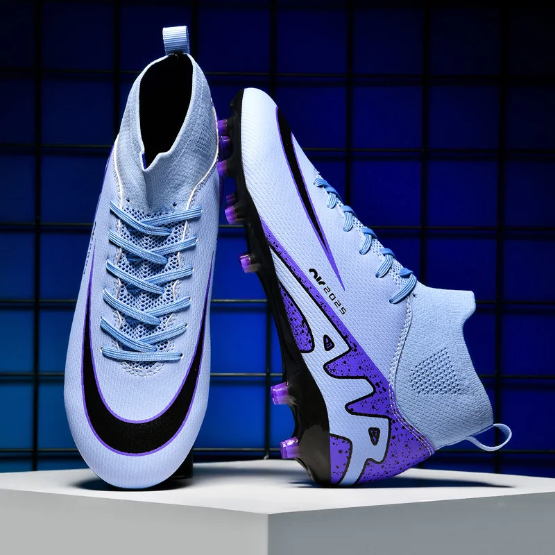 Description Picture 3 of itemMen's Soccer Shoes Football Cleats High-Tops Lace-Up Non-Slip Spikes Outdoor AG/FG Baseball Lacrosse Rugby Combat Boots