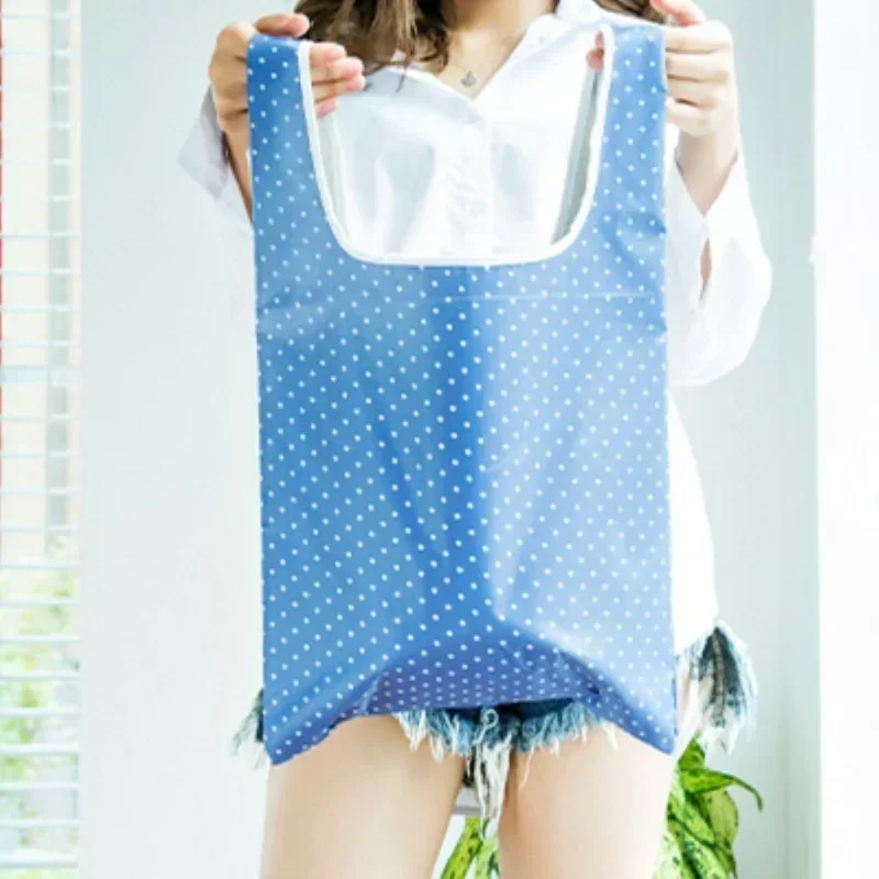Fashion Printing Foldable Shopping Bag Tote Portable Reusable Folding Handbags Pouch Convenient Large-capacity Storage Bags