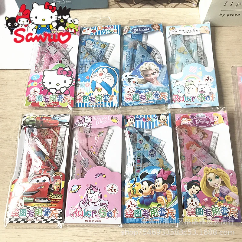 

Sanrio Melody Kuromi Hello Kitty Cinnamoroll Pochacco Corner Biology Student Ruler 4-Piece Corner Drawing Set Ruler School Ruler