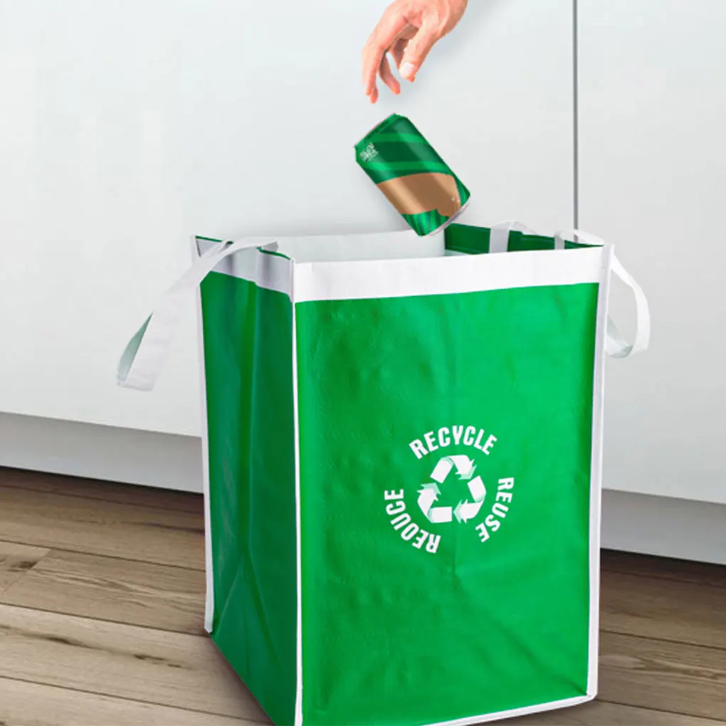 2pieces Kitchen Waste Bag trash bags disposable trash bags garbage bags For Easy Recycling Durable And Tear-resistant Waste Bag For Kitchen White+Green 2pcs