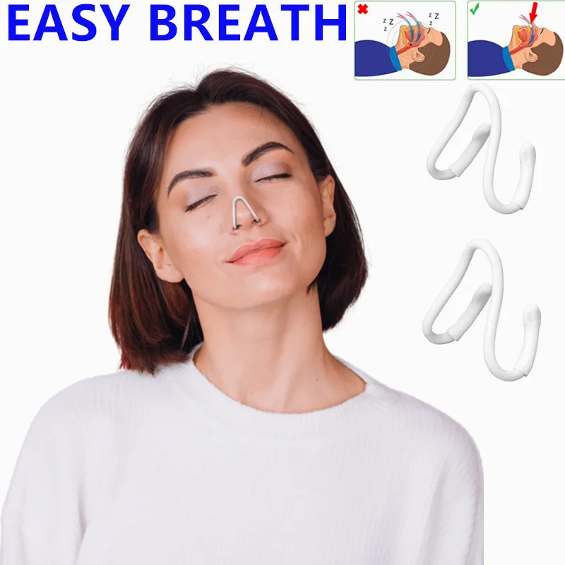 SiliconeAntiSnoringNasalDilatorStopSnoreNoseClipAidEasy