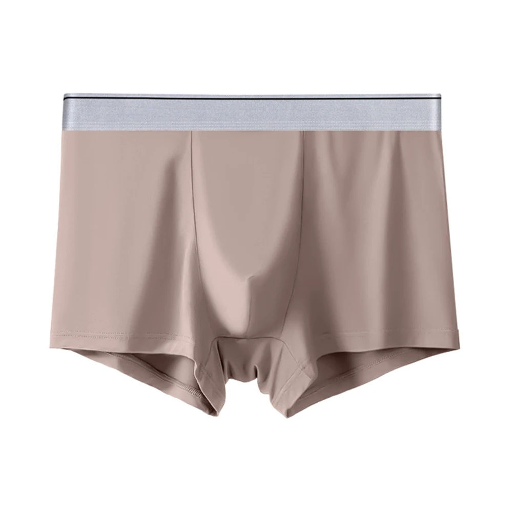 

Men's Sexy Underwear Seamless Boxer Briefs Middle Waist Shorts Ultra Thin Panties Transparent Bulge Pouch Underpants Lightweight