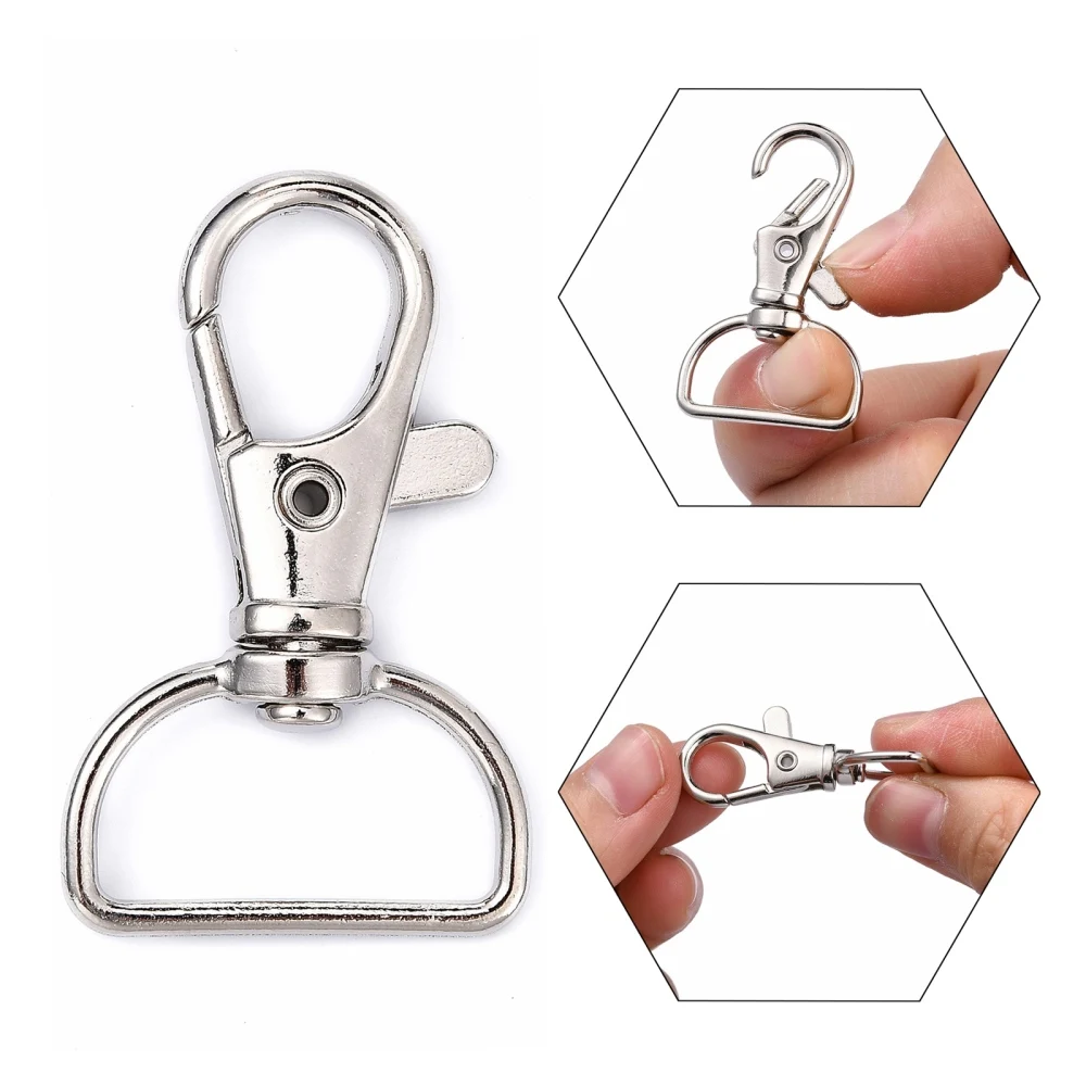 50pcs Swivel Clasps Lanyard Snap Hooks With Key Rings, Key Chain Clip Hooks Lobster  Claw Clasps For Keychains Jewelry Diy Crafts,christmas Decoration