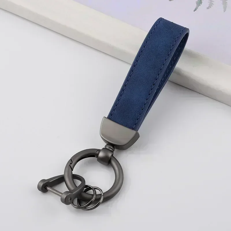 Free Custom Personalised Leather Keychain Laser Engrave Strap Name Logo Retro DIY Creative Gifts Car Key Ring For Men Women