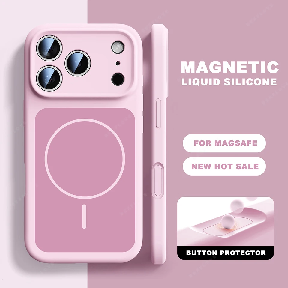 เคสแม่เหล็กซิลิโคนเหลว iPhone 17/16/15 Pro Max พร้อม Magsafe