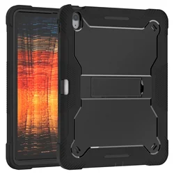 Durable Armor Stand Back Case with Built-in Stand for iPad Pro 12.9 2022 (Black)