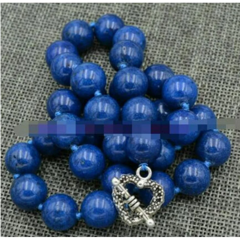 

Fashion jewelry Stunning!12m Egyptian Rock Lazuli Round Beads Gemstone Necklace 18”