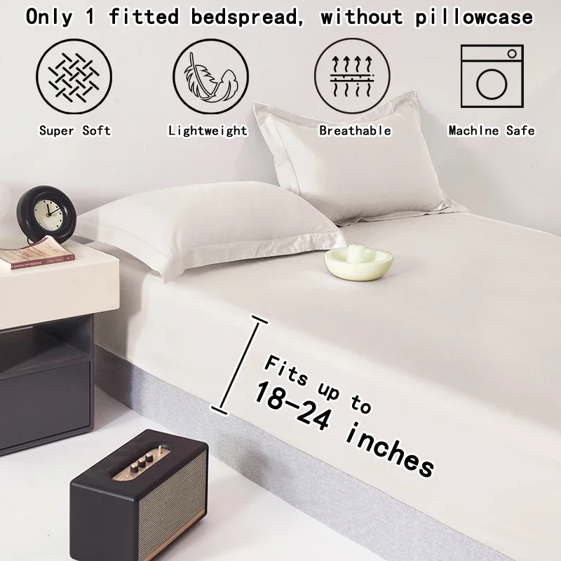 1 ultra deep pocket bed sheet, bedroom pure white matte bed sheet, soft and breathable bedding (suitable for 45-60cm mattresses) 5