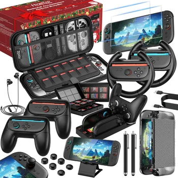 21 in 1 For Switch 2 Case Accessories Gift Pack, 2025 Switch 2 EVA Bundle Kit for Christmas, Halloween, Men Women Luxury Gift 1