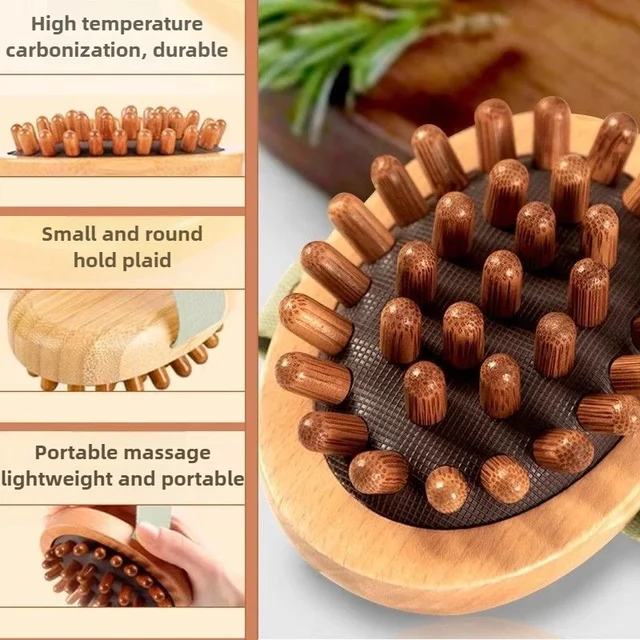 Body Anti Cellulite Brush Soothing Wooden Essential Oil Spa Air Cushion Massage Hair Comb Scalp Massage Brush Body Massager 6