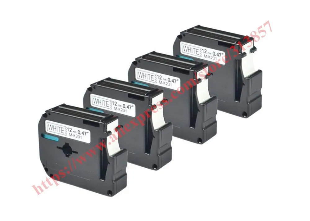 

10 шт., совместимые с M231 MK231 флейта, черная на белом 12 мм (1/2 дюйма), ширина 8 м (фута), длина для P-Touch флейта