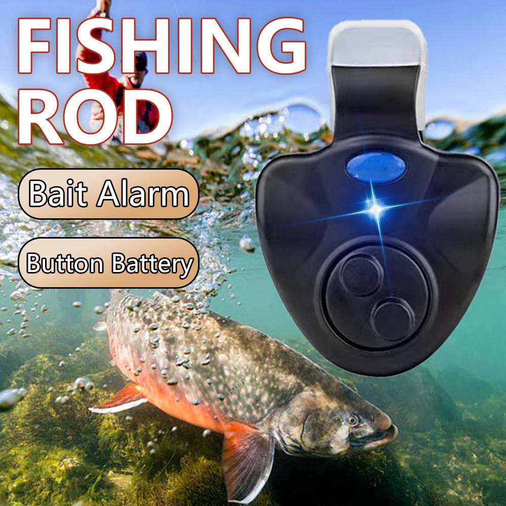 Electronic Fishing Bite Alarm With Led Light Sound Alert Universal Rod Clip Waterproof Lightweight Sensitive