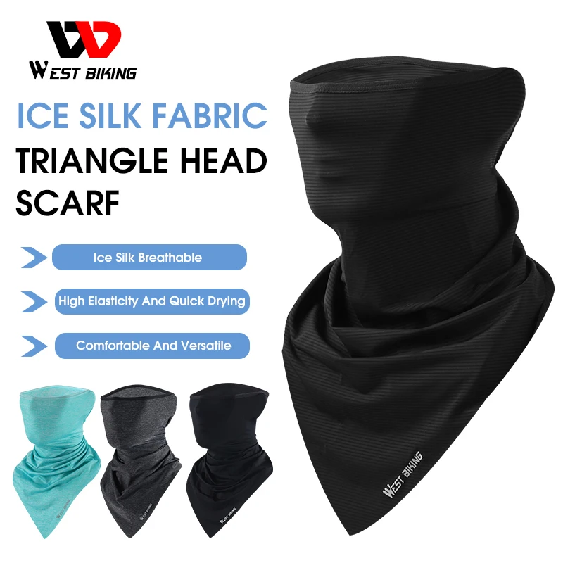 

WEST BIKING Summer Ice Silk Cycling Face Mask Anti-UV Anti-sweat Breathable Running Bandana Sun Protection Sport Scarf Face Mask