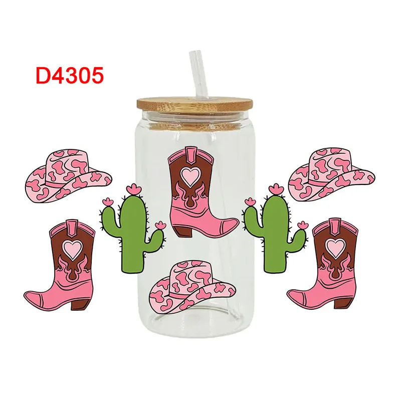 UV DTF Transfer Sticker Cow For The 16oz Libbey Glasses Wraps Bottles Cup Can DIY Waterproof Decals D3960