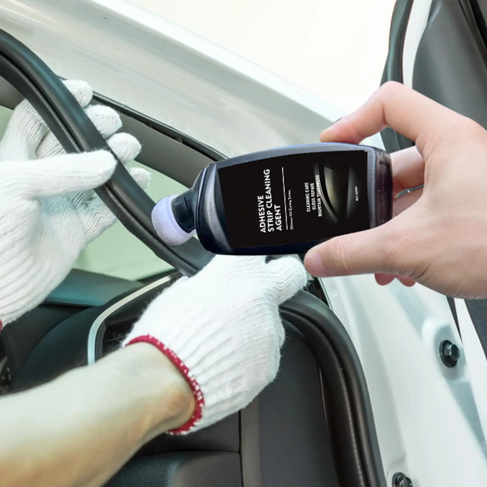 For all vehicles Car Window Rubber Lubricant 100ml Rubber Strip Repair Agent Rubber Cleaner for Car Maintenance Eliminates Noise