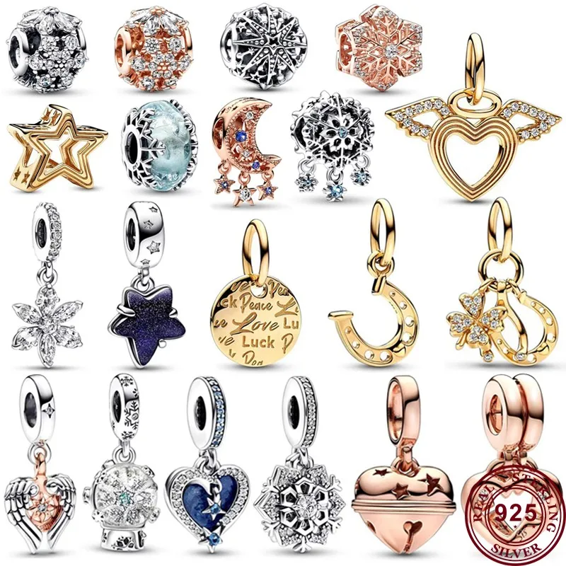 Hot Selling 925 Sterling Silver Sparkling Ice Crystal Snowflake Love Heart Logo Beads For Original Ladies' DIY Charm Jewelry 5016 odm classic watches shopping online quartz designer luxury charm womens watchess latest ladies