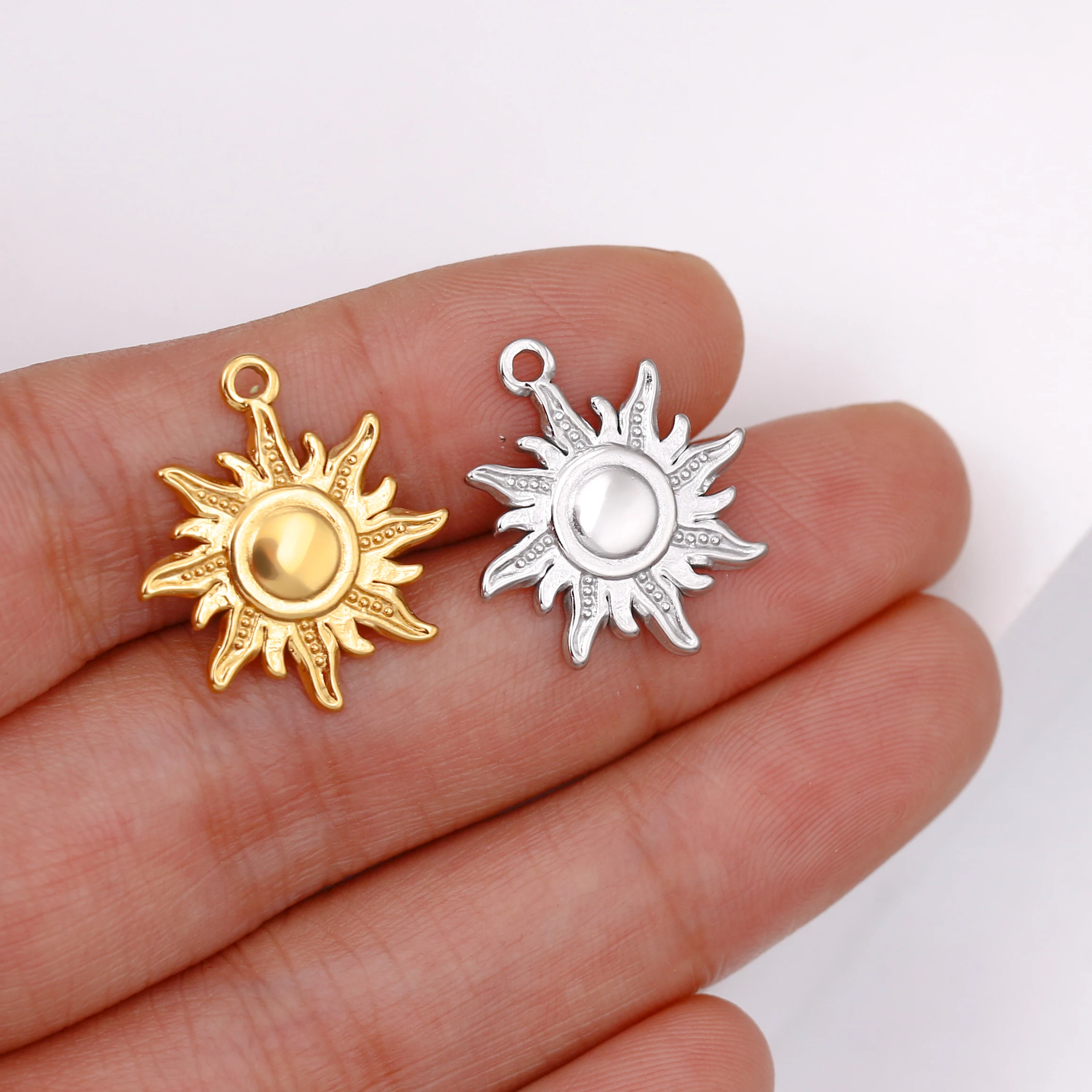 3 teile/los Edelstahl Öldruck Sonne Mond Sterne Charms Anhänger Für DIY Mode Halskette Armband Ohrring Schmuck Zubehör – Detail 17
