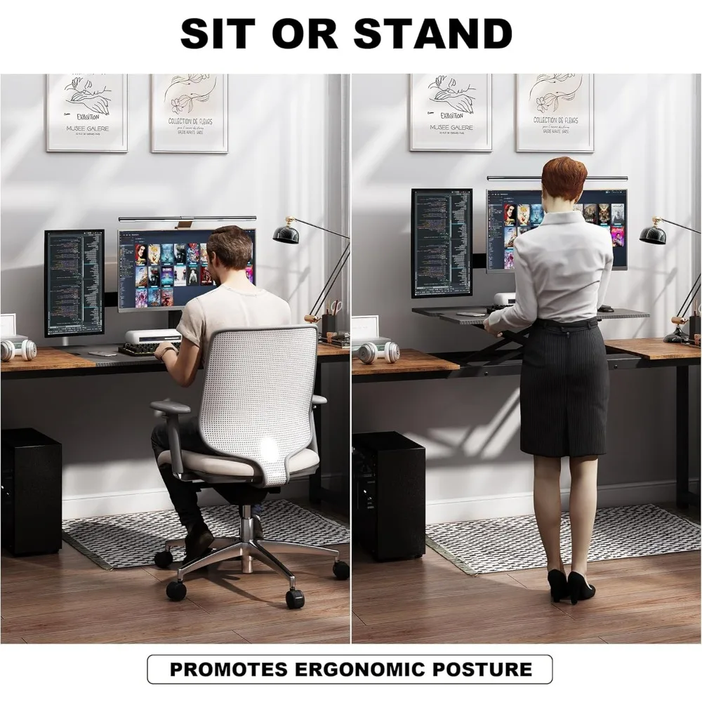 Adjustable Height Standing Desk Whole Piece 71x23 Inch Desktop Home Office Computer Workstation Sit Stand up Desk(71inch) 6