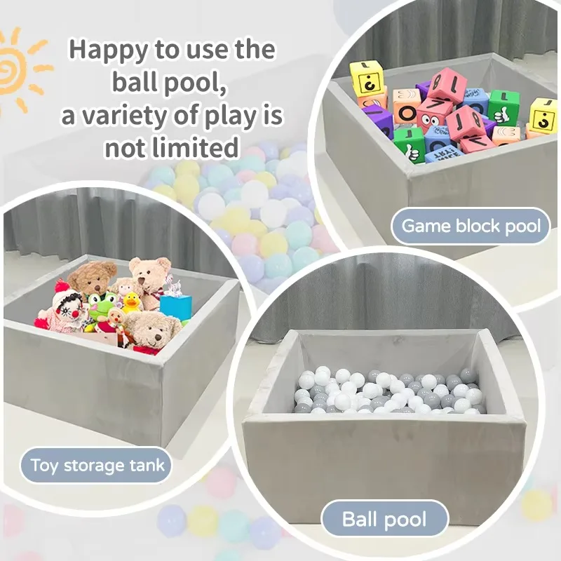 Customize Color Size Square Ball Pit Pool Rectangle White Foam Ball Pool Indoor Playground Soft Play Pit for Kids
