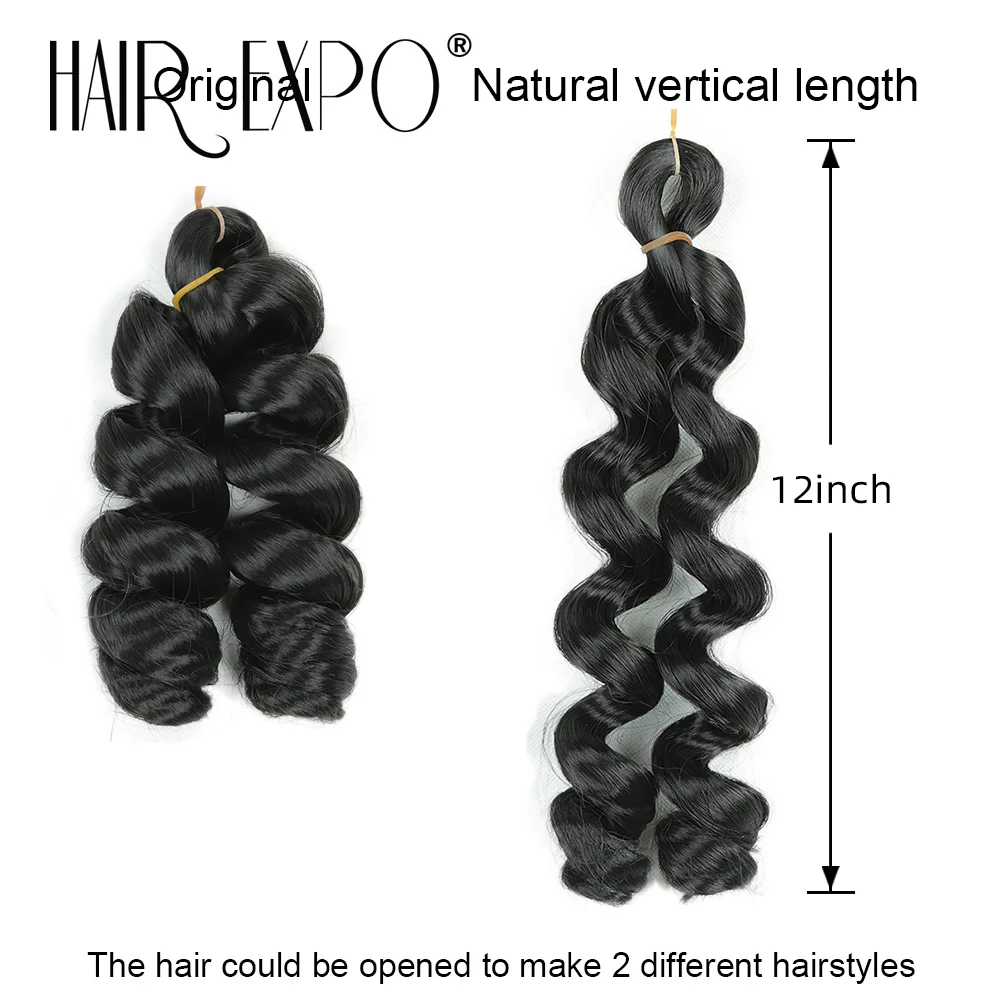 12Inch French Curls Braiding Hair Extensions Synthetic Loose Deep Wave Crochet Braids Pre Stretched Spiral Curly Hair for Women 6