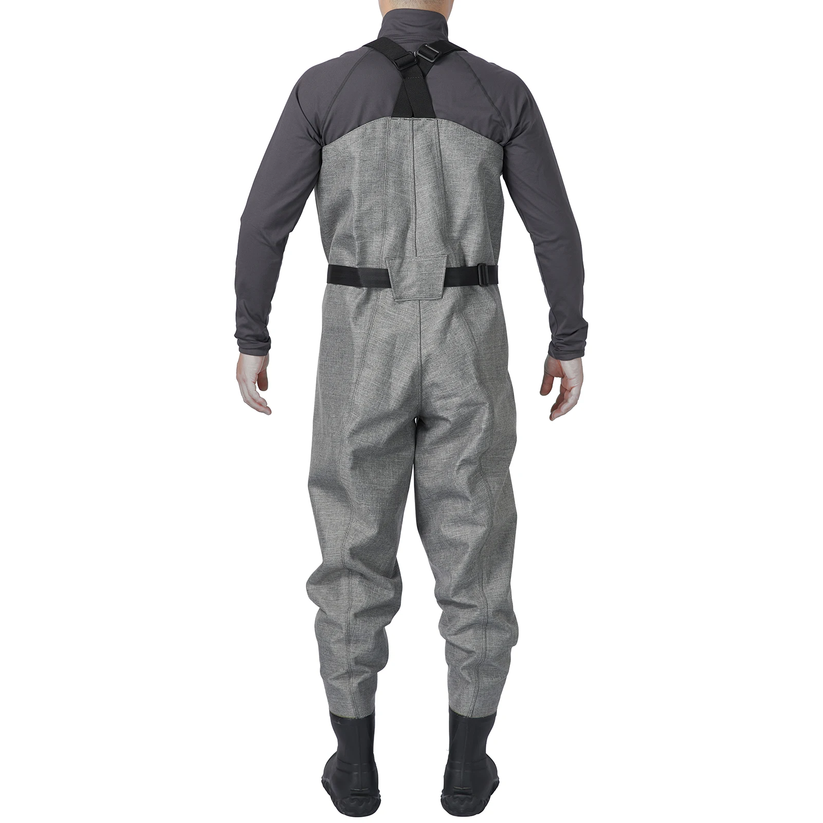 Bassdash Men Boot Foot Waders Ultra High Strength Gray Plaid Fishing Hunting Chest Waders Long Trousers With Boots