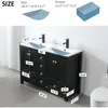 Bathroom Organizers, Bathroom Vanities Cabinet With Sink Combo Set, Undermount Double Resin Sink Thickened Wood, Matte Black Fau 2