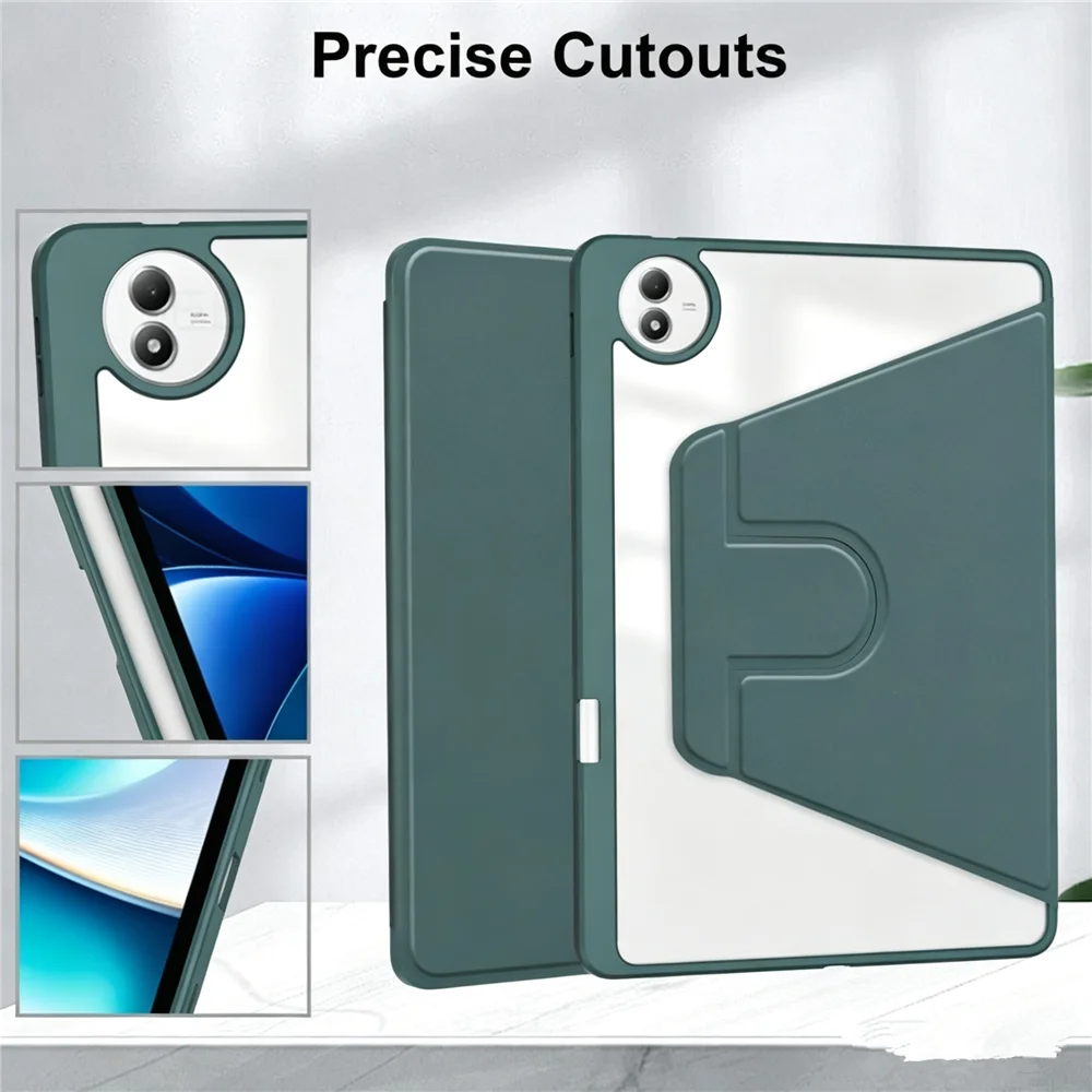 Enhanced Rotating Tablet Cover with Smart Stand and Pencil Slot