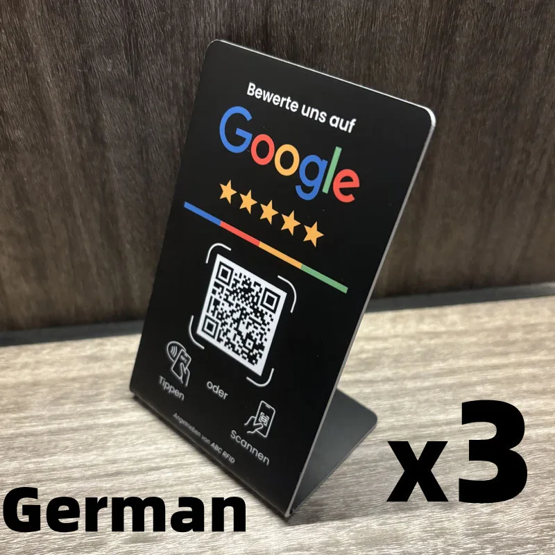 Multilingual Business Stand for Google Review with NFC Tap & Dynamic QR Code