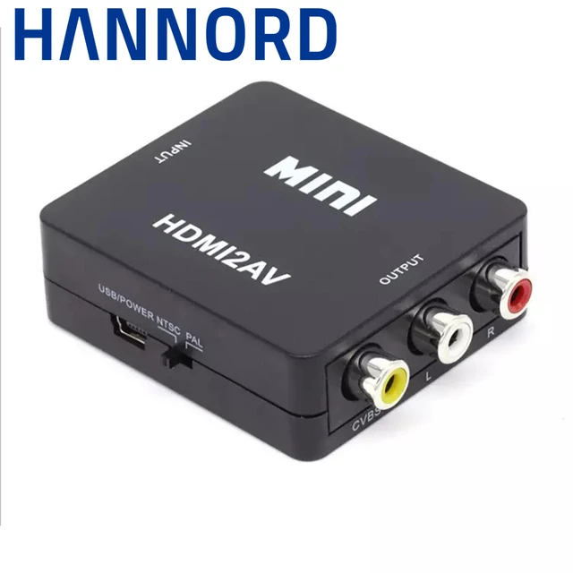 HDMI to AV Converter HDMI to RCA CVBS L/R Video Adapter 1080P HDMI Switch  with Mini USB Power Cable for TV Box AV HDMI