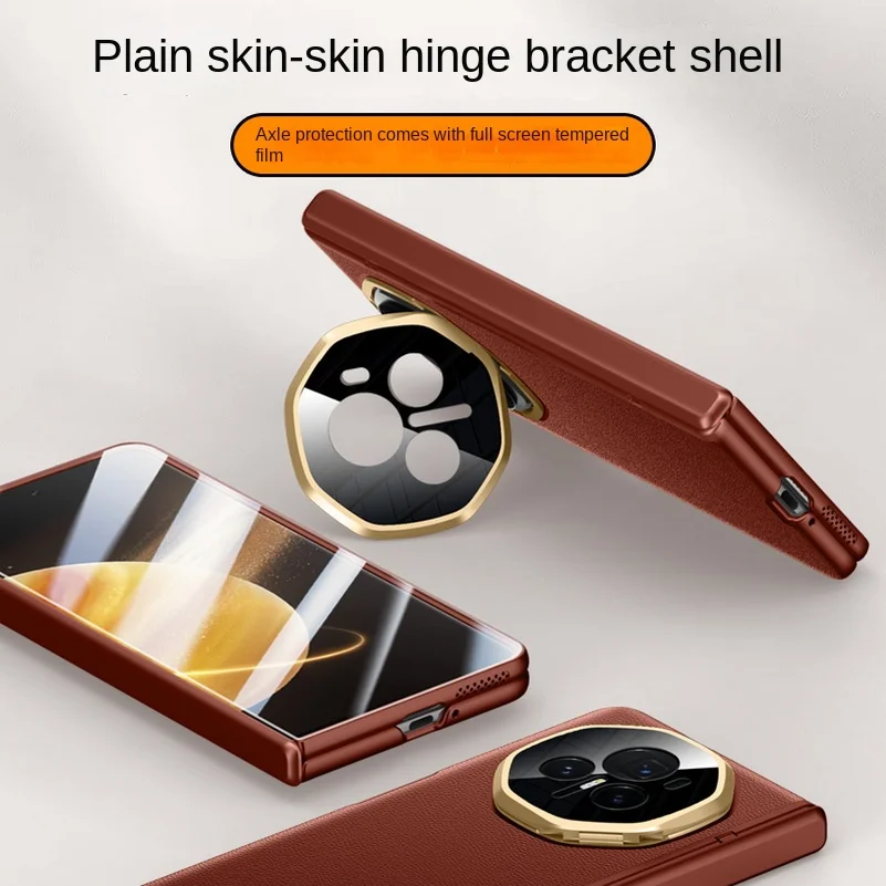 Sleek Leather Privacy Case with Tempered Glass Protector & Hinged Camera Cover