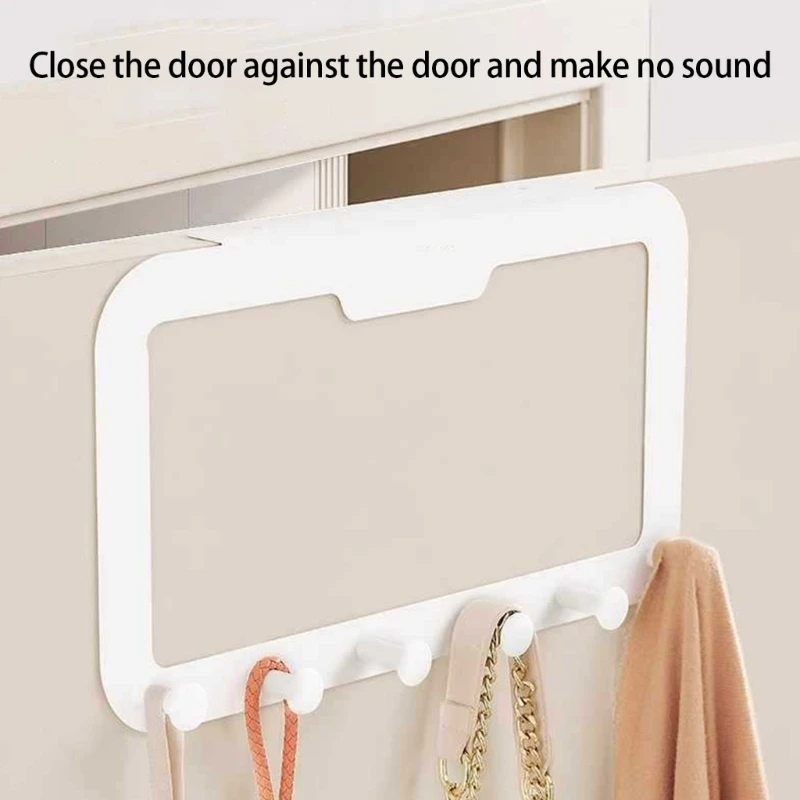 448B Space Saving Adhesive Door Hooks No Marking Door Hooks Six Link Design Clothing Hangers for Easy Organization