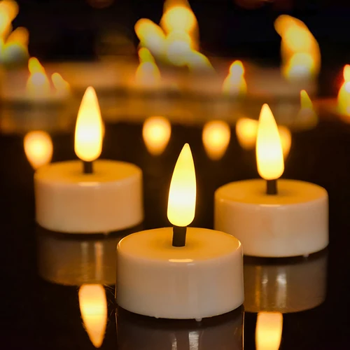 불꽃 없는 LED 촛불 조명, 깜박이는 배터리 구동 촛불, 차 조명, 생일 웨딩 파티, 크리스마스 장식 조명, 1 개, 12 개 2