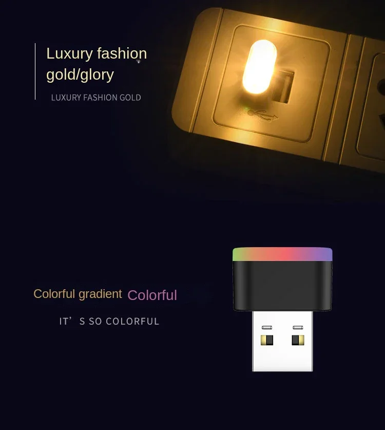 5 Styles Mini USB Light LED USB Night Light Modeling Car Ambient Light Neon Interior Light Car Jewelry Decorative Ambient Light