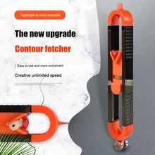 

Profile Scribing Ruler Contour Gauge with Lock Adjustable Precise Woodworking Duplicator Shape Measuring Copy Template Tools Kit