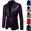 Men's Suit Round Sequin Pocket Single Row Button Wedding Groom Stage Show Hosting Dinner Menswear Bar Dance Casual Men Blazer 5