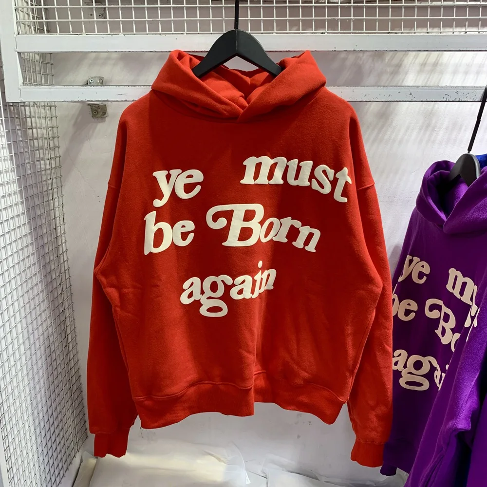 2024fw Puff Print Kanye West Hoody Men Women 1:1 Pink Ye