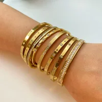 Elegant Waterproof Cubic Zirconia Bangles – Tarnish-Free Stainless Steel Bracelets for Women | Wholesale & Customizable Jewelry 3