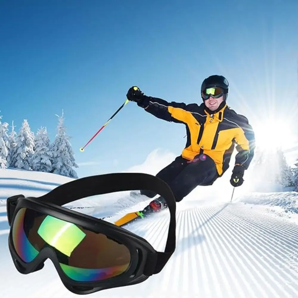 

PC Winter Ski Glasses Dazzling Windproof Lens Frame Cycling Goggles Dustproof Adjustable Strap Ski Goggles Outdoor Sports