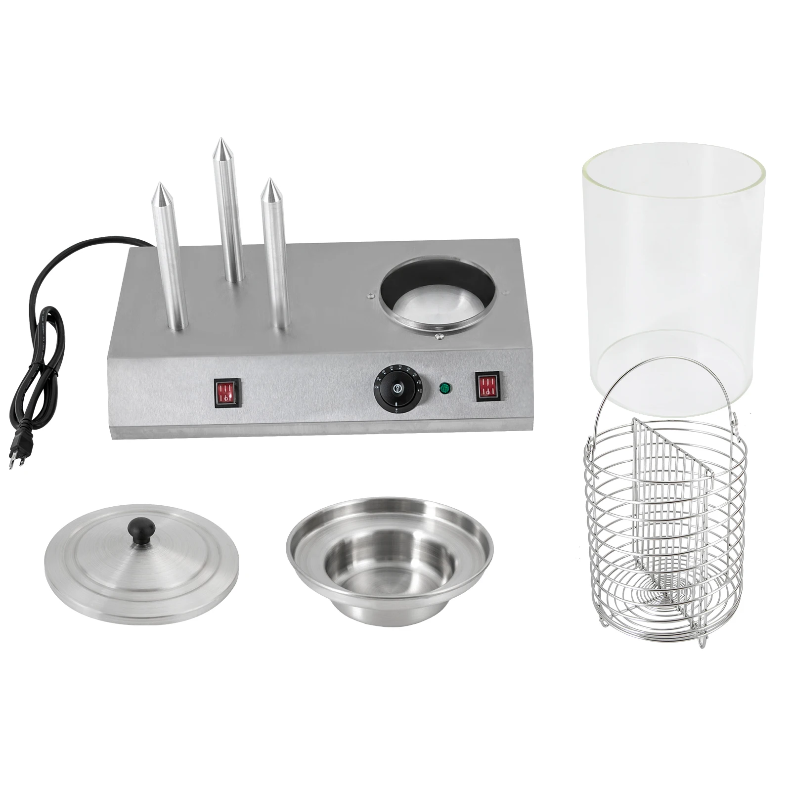 Hot Dog Steamer Bun Warmer 458W Stainless Steel Portable Commercial Hot Dog Machine with Bun Warmer for Breakfast Sausage Party 5