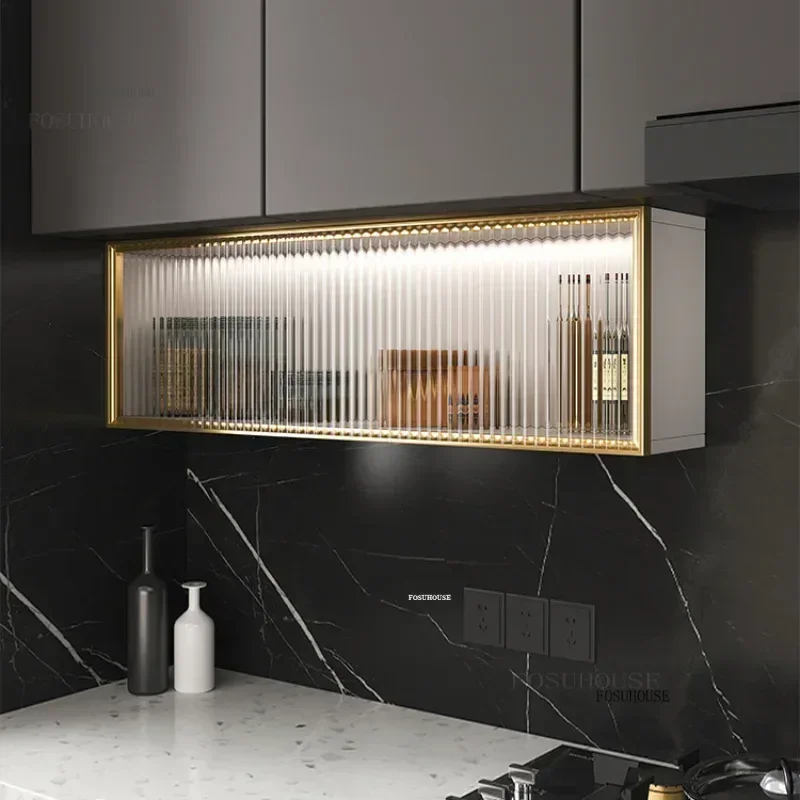 Small Apartment Kitchen Cabinets Coffee Shop Wall-mounted Storage Cabinet Creative Homestay Furniture Cupboard with Door N