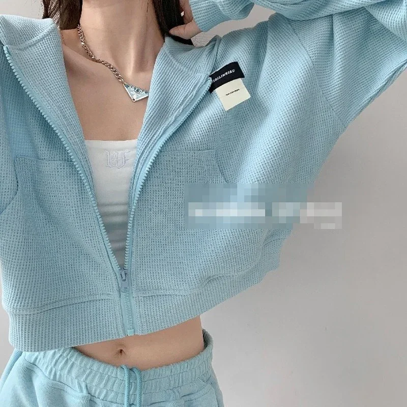 Fashion Women's Hooded Sweatshirt Long Sleeve Top Loose Short Zipper Sweatshirt Korean Cheap Wholesale Harajuku Jacket 2022 New