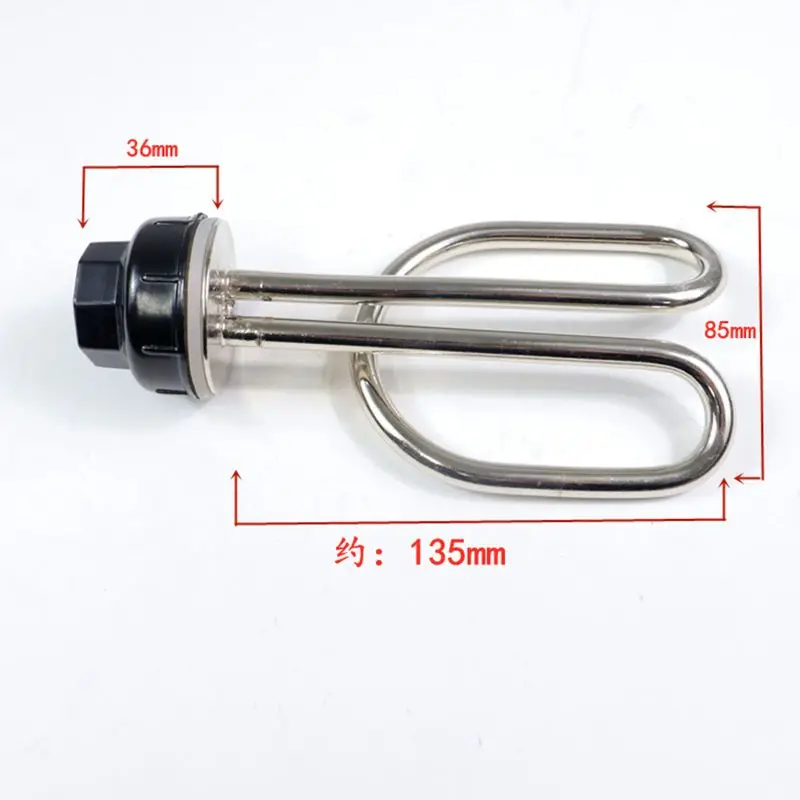 220V 1500W Electric Kettle Parts 82*125MM 3 Pins Socket Stainless Steel Heating Tube