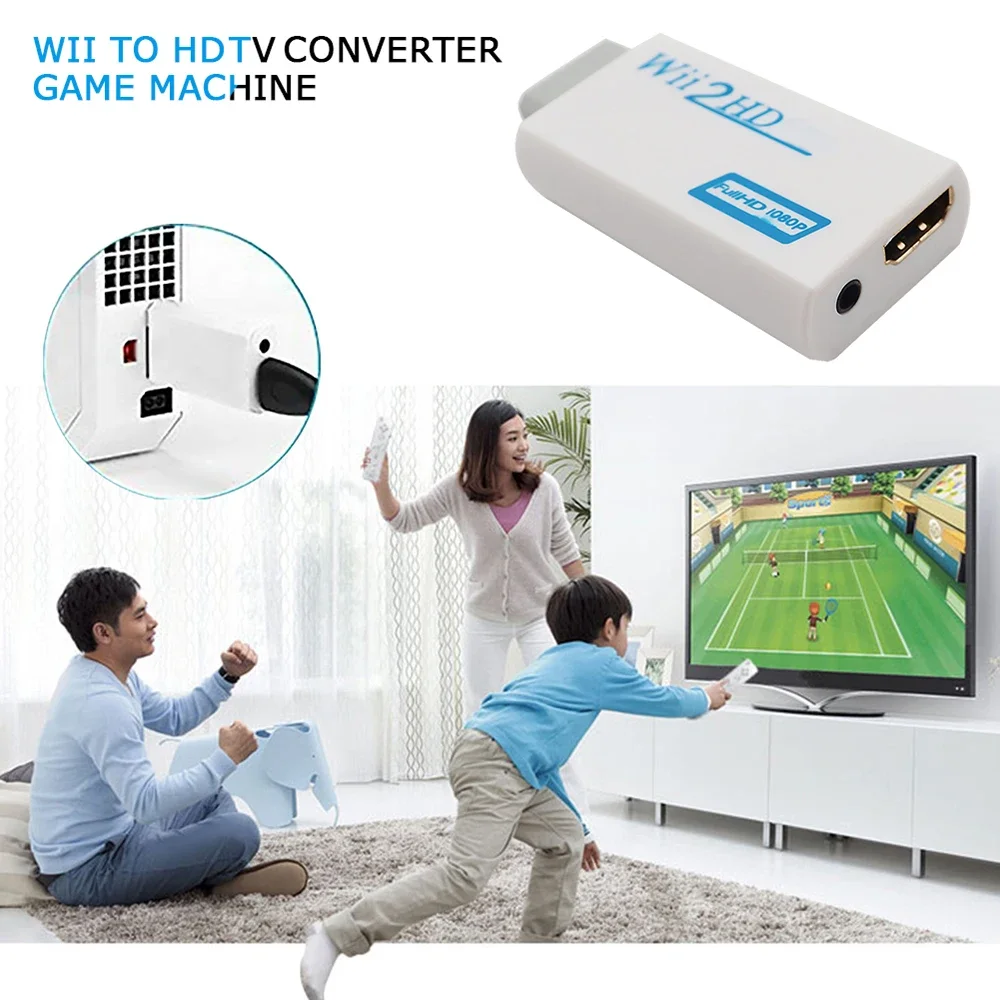 Full HD 1080P Adapter Connector Video Audio For Wii To Hdmi-Compatible Adapter For PC HDTV Monitor 1080P Wii2 To Hdmi Converter