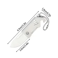 1PC Mini Folding Knife Steel Portable Camping Survival Knife Pocket Folding Knife Self-defense Keyknife Keychain Pendant 2