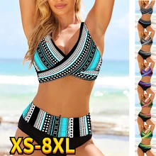  2022 High Waist Bikini Woman Swimsuit Two Piece Set Bikini Set Sexy Beach Wear Swim Suit Female Swimwear Loose Bathing Suit 