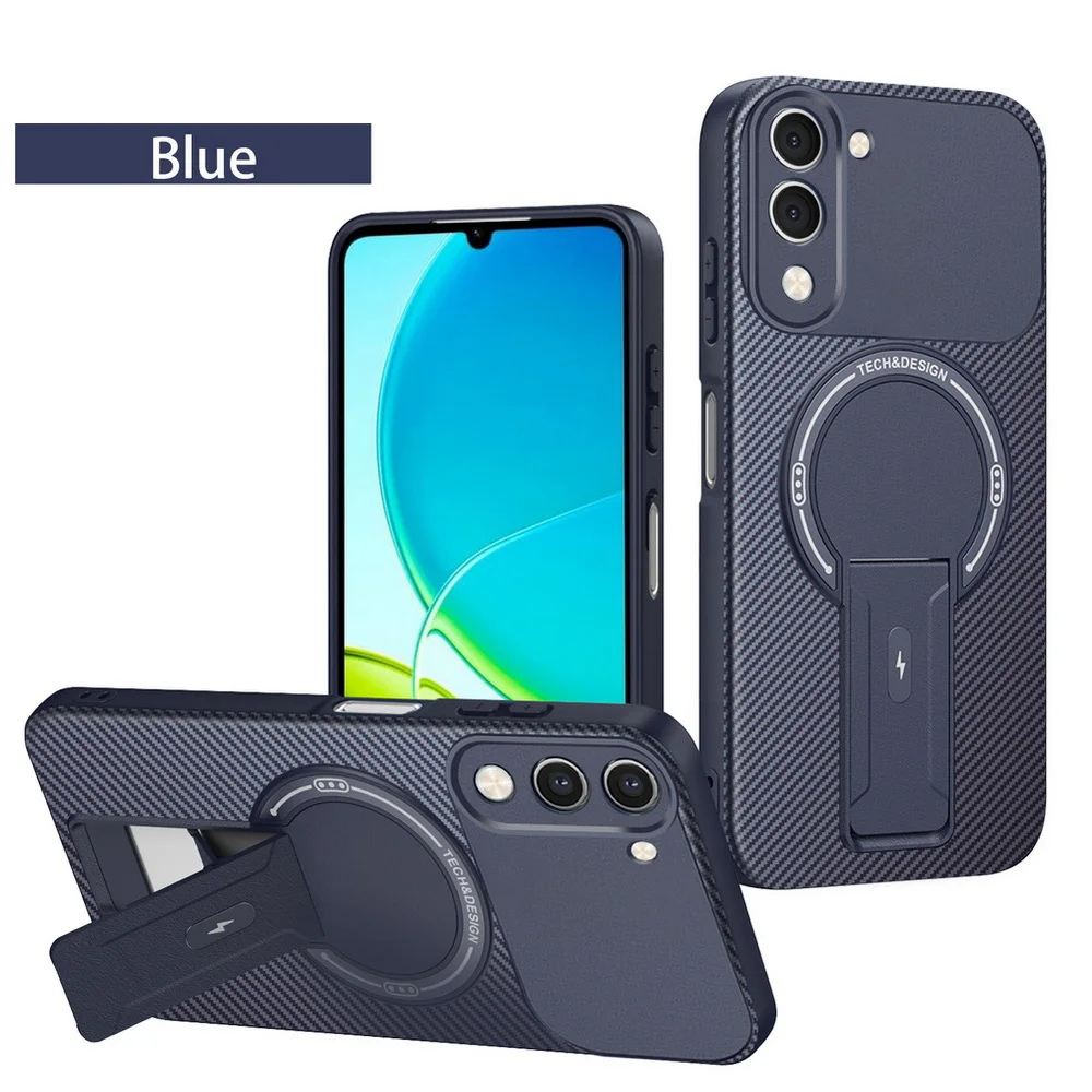 Carbon Fiber Magnetic Ring Case with Invisible Stand Holder