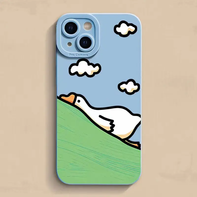 Cartoon Duck Silicone Case with Lens Protection - Soft Back Cover